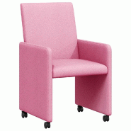 VidaXL Chaises de Salle à Manger avec Roues 2 pcs Rose 57 x 66 x 94 cm Modèle Whisper Prestige - 42017816