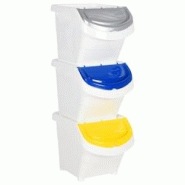VidaXL Poubelles Empilables Avec Couvercles 3 Pcs Blanc Pp 78 L - blanc 364068 VidaXL Poubelles Empilables Avec Couvercles 3 Pcs Blanc Pp 78 L - blanc 364068