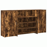 Bureau de réception chêne fumé 200x50x103,5cm bois d'ingénierie Modèle Atlas Infinite Confort - 8721158629531