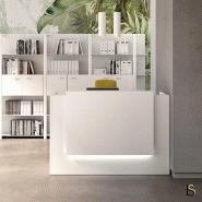 Bureau réception Z2 - Officity - 126, Blanc, Laqué blanc