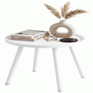 CLP Table d'appoint Busan Ø 40 cm Plastique HBT: 45x40x40 cm Blanc - blanc 328353