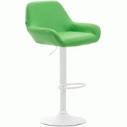 CLP Tabouret de bar Braga similicuir avec pied en métal Vert/Blanc - vert polyester 314517 CLP Tabouret de bar Braga similicuir avec pied en métal Vert/Blanc - vert polyester 314517