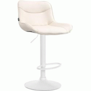 CLP Tabouret de bar Vonore similicuir Crème/Blanc - beige polyester 323580 CLP Tabouret de bar Vonore similicuir Crème/Blanc - beige polyester 323580