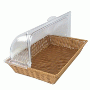 Corbeille effet osier marron 53.5x32.5x8cm +cloche coulissante 53.5x33.5x17cm