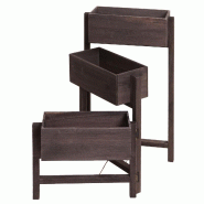Décoshop26 - Étagère à plantes sur pied support à fleurs trois paniers jardinière 65x108x15 cm bois aspect vieilli vintage 04_0008699 - 3000262679829