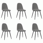 Décoshop26 - Set de 6 chaises de salle à manger couture forme losange en velours gris clair et métal DEC025686 - gris 3000255386949 Décoshop26 - Set de 6 chaises de salle à manger couture forme losange en velours gris clair et métal DEC025686 - gris 3000255386949