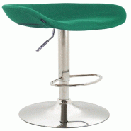Décoshop26 - Tabouret de bar assise réglable en hauteur et pivotant en feutrine vert pieds tulipe en métal chromé avec repose-pieds 10_0001051 - 3
