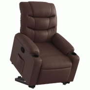 Fauteuil inclinable marron similicuir Modèle Perlonia - 8721012218307
