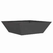 Helloshop26 - Cache-pot de jardin trapézoïdal moderne extérieur 50 x 50 x 15 cm en acier laminé à froid noir 02_0052382 - noir métal 3000237389258