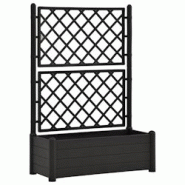 Helloshop26 - Jardinière lit surélevé plantes fleurs jardin treillis 100 x 43 x 142 cm PP anthracite 02_0000808 - 3000071411535 Helloshop26 - Jardinière lit surélevé plantes fleurs jardin treillis 100 x 43 x 142 cm PP anthracite 02_0000808 - 3000071411535