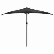 Helloshop26 - Parasol de balcon et mât en aluminium anthracite 300 x 150cm demi 02_0008311 - aluminium 3000444282724
