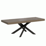 Itamoby Table extensible 160/420x90 cm Volantis Premium gris tourterelle pieds anthracite - beige multi-matériau VE160PRVLP420-TT-AN