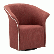 Mauro Ferretti Fauteuil Pivotant Siena Bordeaux 83,5 X 66 X 80 Cm - Fauteuil Rembourré Avec Base Pivotante, Structure En Fer Et Bois, Design Élégan