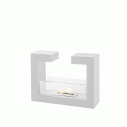 Stones Cheminée bioéthanol au sol design moderne Tete a tete Blanc 2 kW/h - blanc 8033959233603