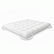 THE WHITE STONE Topper 120x200 avec rembourrage coton 1000 g/m², confort extra et chambre d’air respirante - blanc textile TOPPER1000-120X200