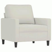 VidaXL Fauteuil Crème 60 cm Velours Modèle Germontix - Matériau naturel 359187