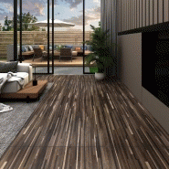 Vidaxl planches de plancher pvc 5,02 m² 2 mm autoadhésif marron rayé 146603