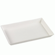 Assiette Quartz bagasse blanche 16x10x1,6cm - par 200
