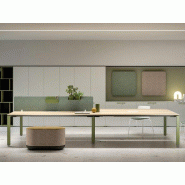 Bureau 4 personnes bois métal moderne Bureau 4 personnes bois métal moderne