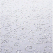 Chemin de table organza blanc et argent 36cm x 5m