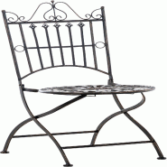 CLP Chaise de jardin Sadao Métal HBT: 94x39x53 cm Bronze - bronze métal 315744