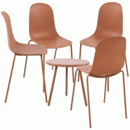 CLP Groupe de 4 sièges Berdin Terre cuite - rouge plastique 326189