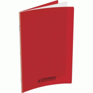 CONQUERANT Lot de 5 Cahier Classique PP piqué 24x32, 140p./70 feuilles 90g/m², Séyès, coloris rouge - 3020120105901
