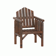 COSTWAY Chaise de jardin en bois avec dossier et accoudoirs inclinés - marron Bois manufacturé ZB34804NZ