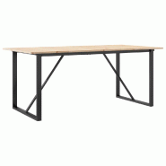 Décoshop26 - Table de salle à manger design industriel 180 x 90 x 75 cm bois de pin massif et acier DEC036786 - acier 3000261399803