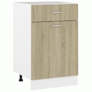 Helloshop26 - Armoire à tiroirs inférieure moderne usage cuisine 50 x 46 x 81 cm espace de rangement optimisé en bois d'ingénierie 02_0047661 - Bo