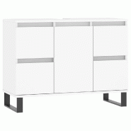 Helloshop26 - Armoire de salle de bain blanc avec rangement optimisé 80 x 33 x 60 cm style industriel en bois d'ingénierie blanc 02_0049082 - blanc