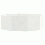 Helloshop26 - Jardinière ronde extérieure 120 x 120 x 35 cm pratique modèle moderne en acier blanc 02_0052965 - blanc acier 3000237679106