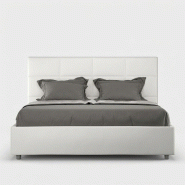 Itamoby Lit Coffre Capitonné Simili Cuir Blanc Mika 160X200 - blanc VE1620MIKA001-CT