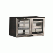 KLIMAITALIA Frigo statique sous le plan de travail. Cadre de pte et calandre avant inox. Thermo num. T° 0°C/+10°C. Mod. S185XH