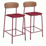 Oviala Business Lot de 2 chaises hautes en bois bordeaux - violet Bois massif 114226 Oviala Business Lot de 2 chaises hautes en bois bordeaux - violet Bois massif 114226