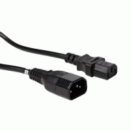 Perel Câble d'alimentation, H05VV-F 3G1, 1.8 m, 10 A/230 V, 2500 W, C14 vers C13, usage intérieur, PVC, noir - EPC018E100N