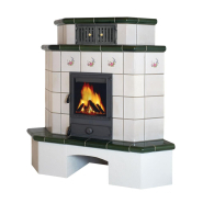 Poêle à bois ecostar Sur socle, pose en angle et pans coupés - vanina