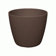 Prosperplast - Pot Lamia Round ECO Wood 15,8 cm, coloris Café - marron plastique polypropylène ZA5841