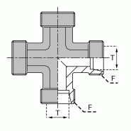 Raccords à bague - Croix égale - GCXM000013 - CXM 13 NE - Tube 13.25mm - Filetage 20X150