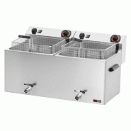 RM GASTRO Friteuse électrique double 0,74 kW/l, 11+11 l TOP avec robinet de vidange 400 V REDFOX - FE 1010 T - REDFOX - 0615402262316