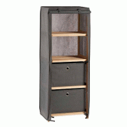 San Ignacio KIPIT - Étagère avec 2 tiroirs en bois 113 x 42 x 28 cm couleur grise - SANR344
