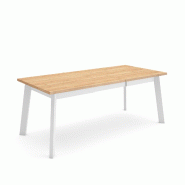 SKRAUT HOME Table à manger, 200, Pour 10 personnes, Pieds en bois, Chêne - beige Bois manufacturé 390_37