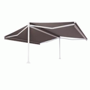Store double pente Mabay 4,74x2x2,50 M Intersun Motorisé à télécommande (Motorisé à Télécommande - Blanc satiné RAL9010 - Taupe 300g/m²) - m Store double pente Mabay 4,74x2x2,50 M Intersun Motorisé à télécommande (Motorisé à Télécommande - Blanc satiné RAL9010 - Taupe 300g/m²) - m