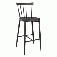 Tabourets hauts en aluminium Windsor noirs (lot de 2) | Bolero - DX688