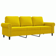 VidaXL Canapé à 3 places Jaune 180 cm Velours Modèle Lerlonis - 359545
