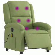 VidaXL Fauteuil inclinable de massage électrique vert clair velours Modèle Permelia - 3204292