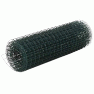 Vidaxl grillage acier avec revêtement en pvc 10x0,5 m vert 143625