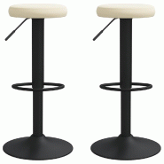 VidaXL Tabourets de bar lot de 2 crème velours Modèle Nova Loft - beige 333142