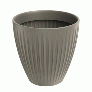 WellHome - Pot en plastique rotomoulé 56 L Ø48x48cm coloris mocca - Latia Round MIDL - marron plastique WH17262