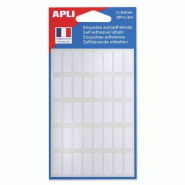 Apli Lot de 5 Etui de 280 étiquettes adhésives blanches, format 8 x 20 mm (7 feuilles / cdt) - 3270241119176